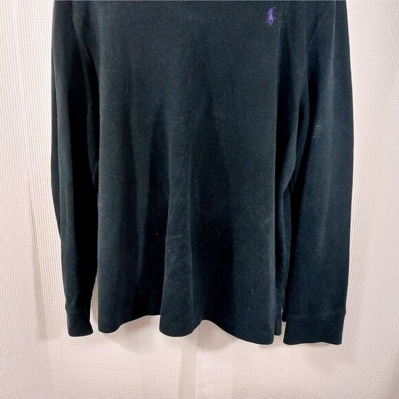 POLO BY RALPH LAUREN! LUXE BLACK HEAVYWEIGHT 1/4 ZIP NECKLINE SHIRT, TOP! SZ XL - Picture 4 of 9